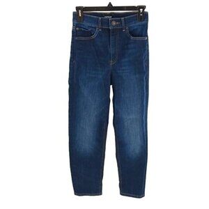 Express High Rise Mom Jeans Womens Size 2 Blue Stretch Denim Casual 90s